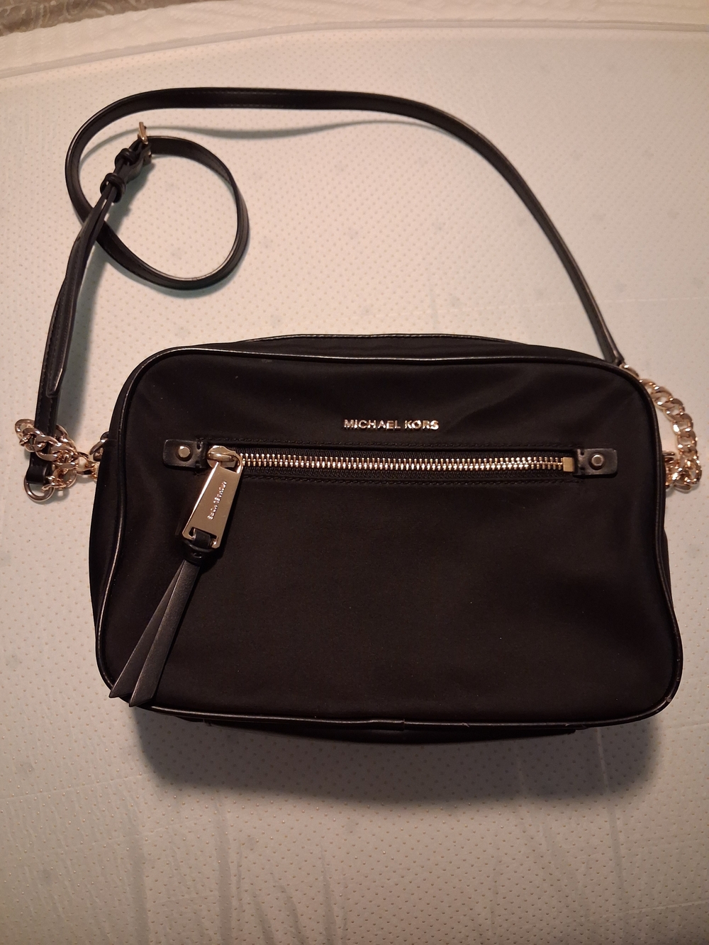 Michael Kors Black Crossbody Bag with Gold Hardware